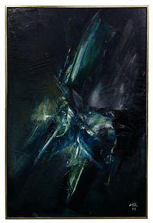 Manuel Viola (Spanish, 1916-1987) 'Orilla del Agua' Oil on Canvas