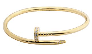 Cartier 18k Yellow Gold and Diamond 'Juste un Clou' Bracelet