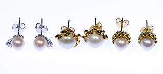 Tiffany & Co 18k Gold and Pearl Earring Assortment
