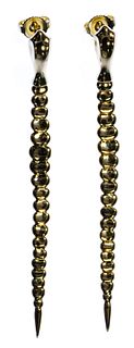 Tiffany & Co 18k Gold 'Snake' Pierced Earrings