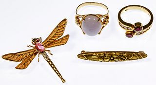 14k Gold Ring and Pin Assortment