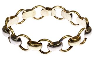 8k White Gold and 8k Yellow Gold Link Bracelet