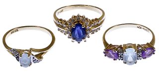 14k Gold, 10k Gold and Gemstone Ring Assortment