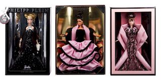 Three Luxury Fashion Themed Barbies