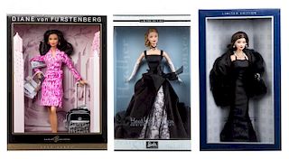 Three Luxury Fashion Themed Barbies