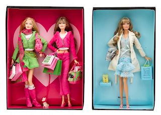 Two Gold Label Luxury Fashion Themed Barbies