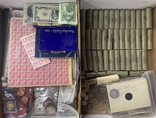 Coin, Currency and Stamp Assortment
