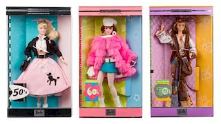 Three Collector Edition Great Fashions of the 20th Century Barbies