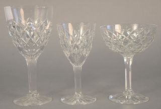 Sixty-six piece set of Boda cut crystal stems to include eleven champagne, 5 1/2"; ten wines, 5 3/4"; twelve waters, 7" and five cordials, 4 1/2".