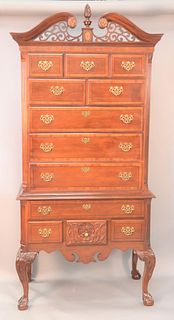 Mahogany Chippendale style highboy, ht. 83", wd. 40".