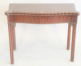 Chippendale style mahogany game table with felt interior, ht. 29", wd. 36", open top 36" x 36".
