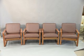 Four Cameron Van Dyke Mid-Century modern arm chairs.  