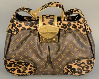 Louis Vuitton leopard print monogram handbag, 'Polly Leo' having original box, dust bag, tags and receipt, new price $3,940.