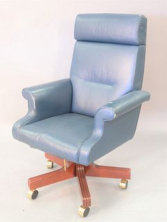 Blue leather executive office chair.