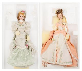 Two Limited Edition Victorian Tea Porcelain Collection Barbies