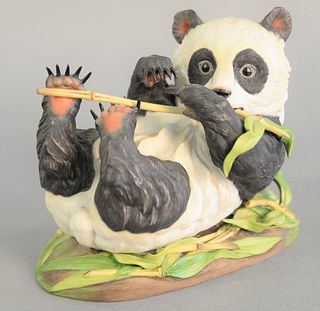 Boehm "Giant Panda Cub" porcelain sculpture by Edward Marshall, #400-47, ht. 6 1/4", lg. 8".