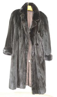 Chloe black mink full length coat.