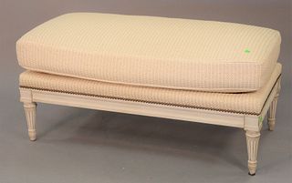 Louis XVI style custom upholstered bench, ht. 18.5, top: 21 x 42.