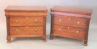 Pair Ethan Allen three drawer chests, ht. 30", top 17" x 35".