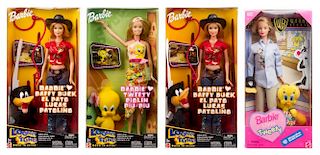 Seven Looney Tunes Themed Barbies