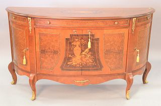French style mahogany inlaid server with four doors, ht. 36", top: 20" x 60"