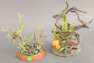 Two Boehm porcelain sculptures to include "Northern Water Thrush" #490; and "Verdins" #400-02, ht. 9" and 11".