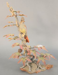 Boehm "Crested Flycatcher" porcelain sculpture #4884, 18 1/2".