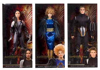 Five Black Label The Hunger Games: Catching Fire Barbies