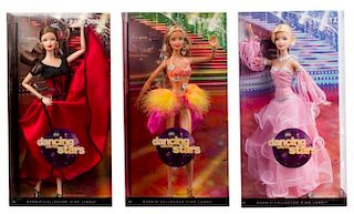 Three Pink Label Dancing with the Stars Barbies