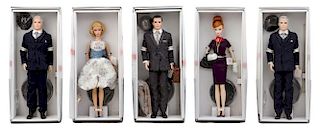 Five Silkstone Fashion Model Collection Mad Men Barbies