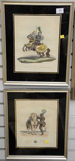 Eight framed items to include: Alphonse Legros lithograph; etching of a boy signed illegibly; Hibel lithograph; three stone engravings hand-colored of