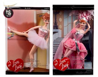 Four I Love Lucy Themed Barbies