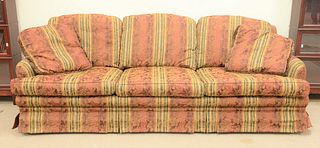 Large upholstered sofa and ottoman, ht. 36", lg. 108".