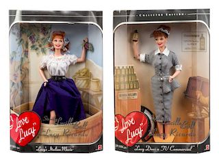 Two I Love Lucy Themed Barbies