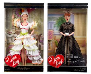 Three I Love Lucy Themed Barbies