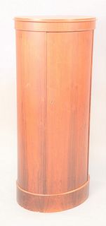 Modern rosewood tall cabinet, one door opening to shelves, ht. 50 1/2"