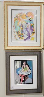 Two framed pieces to include After Henri Matisse, watercolor, ballerina, sight size 11" x 8"; and After Gustav Klimt, watercolor on paper, sight size 