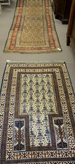 Two Oriental rugs to include Caucasian runner 3' x 9' 3" along with Oriental throw rug, 2' 11" x 4' 8".