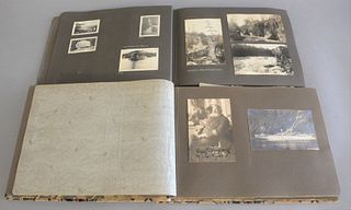 Two photo albums of early 20th C. photos including Indian Reservations on board ships.