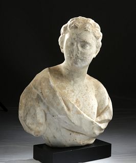 Beautiful 17th C. Italian Baroque Marble Bust Clytie