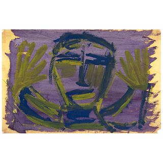 CHUCHO REYES, Rostro, Signed on front with monogram on back, Aniline and tempera on tissue paper, 19.4 x 29.1" (49.5 x 74 cm), Certificate