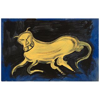 CHUCHO REYES, Animal, Signed on front with monogram on back, 19.2 x 29.9" (49 x 76 cm), Certificate
