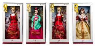 Four Pink Label 25th Anniversary Dolls of the World Barbies