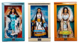 Three Limited Edition Native Spirit Collection Barbies