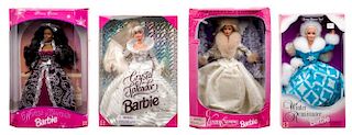Five Winter Themed Barbies