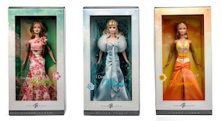 Three Silver Label Dream Seasons Barbies
