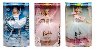 Five Collector Edition Nutcracker Themed Barbies