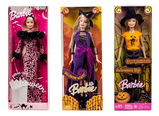 Six Halloween Themed Barbies