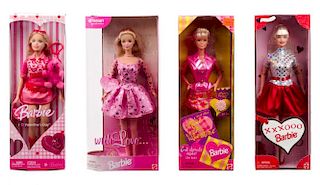 Five Valentine's Day Themed Barbies