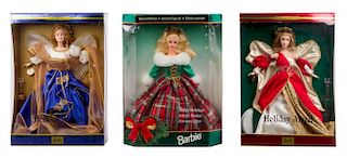 Six Holiday Themed Barbies